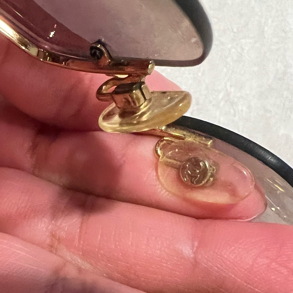 CHANEL Purple Gradient Rimless Sunglasses with Gold Accents - Picture 6 of 9